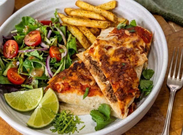 High-Protein Beef & Cheese Enchilada Wraps