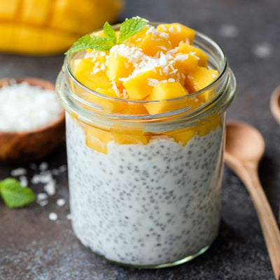 Coconut Peaches Chia Pudding