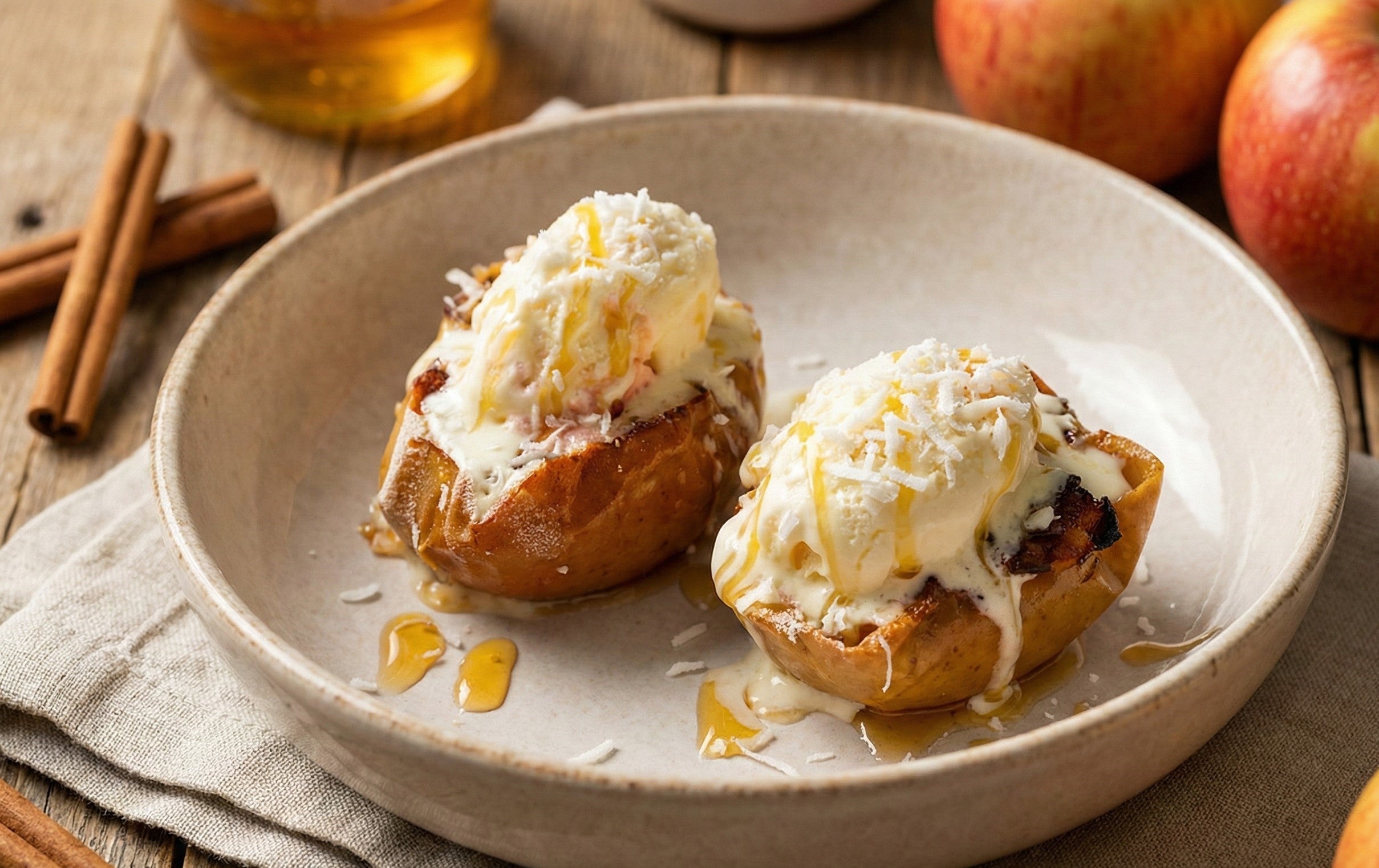 Air Fryer Apple Sundae