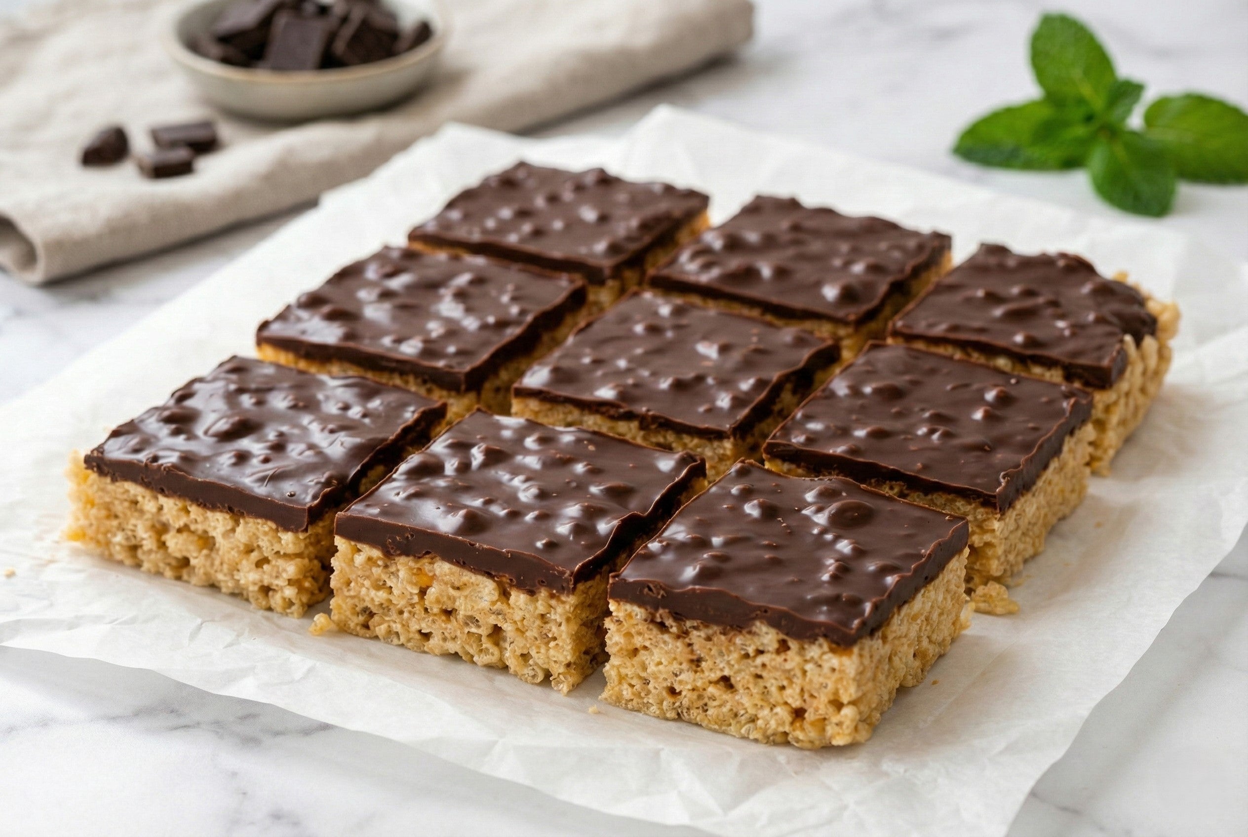 Peanut Butter Dark Choc Soy Crisp Slice