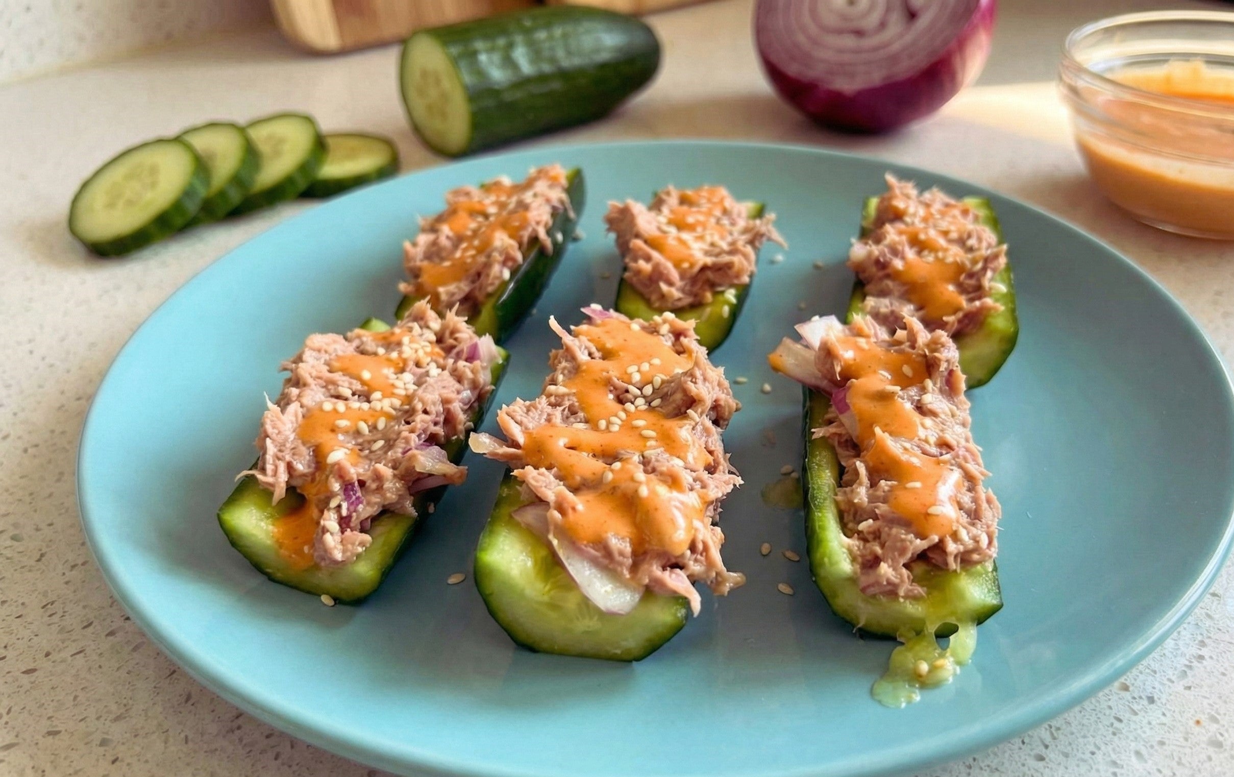 Tuna Cucumber Boats