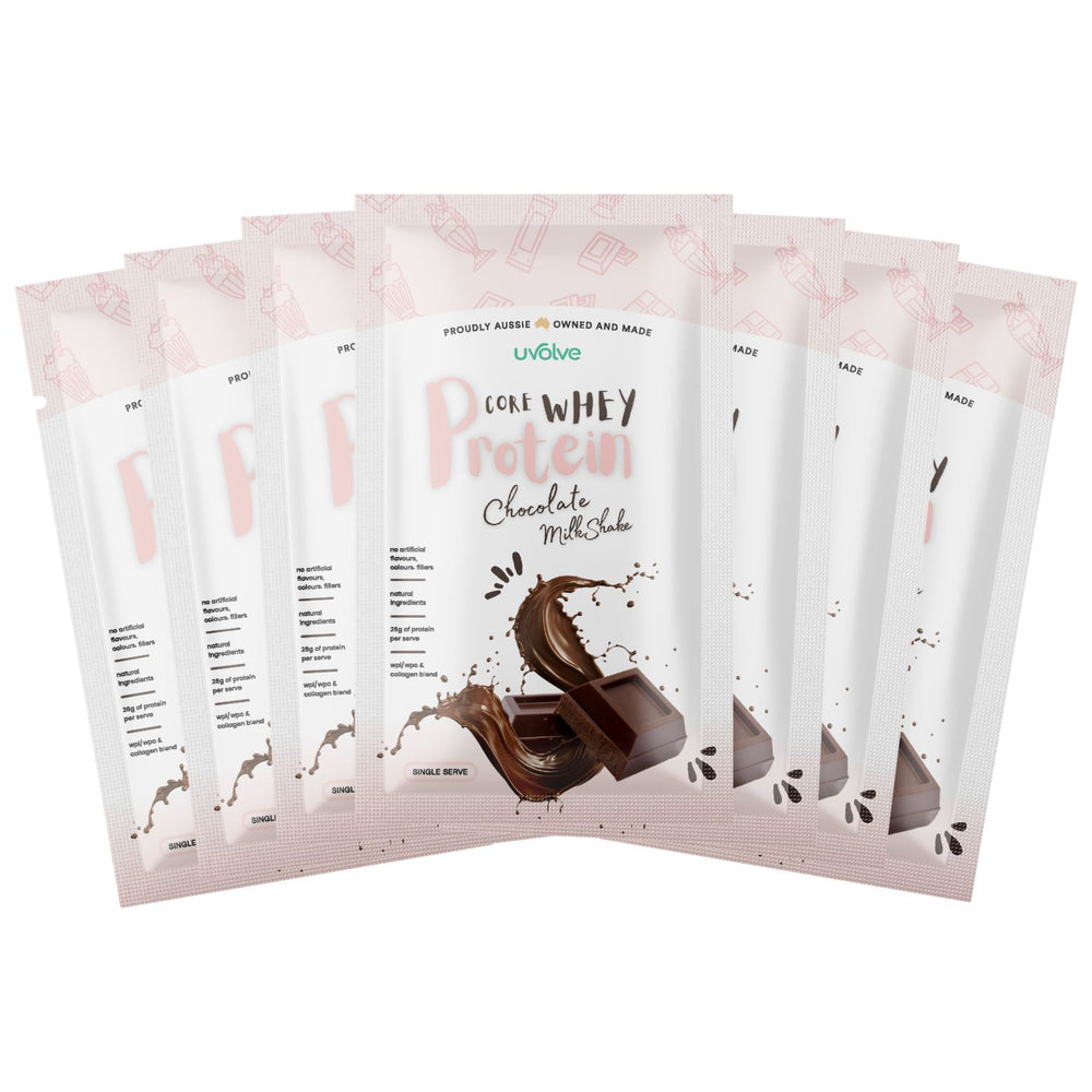 GrabNgo Core Whey Protein | Chocolate Milkshake Satchets - 7pk by Uvolve