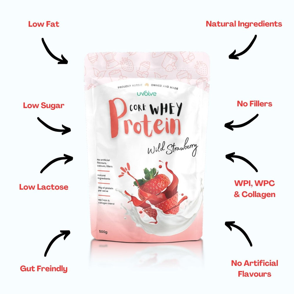 Core Whey Protein | Wild Strawberry - 500g by Uvolve