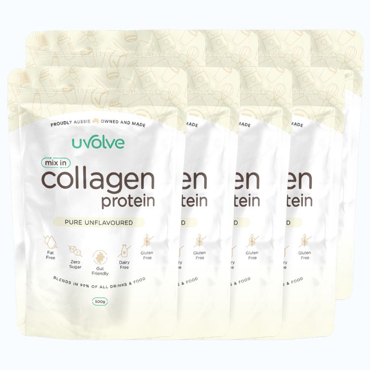 4kg Bulk Pack (8) | Mix-in Bovine Collagen Protein - 500g By Uvolve